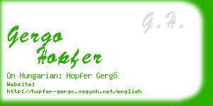 gergo hopfer business card